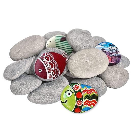 DALTACK 90PCS Large Painting Rocks, Natural River Rocks, Flat Stones by DALTACK