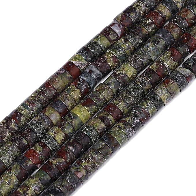 150Pcs 4×2mm Natural Dragon Blood Jasper Spacer Stone Beads - Image 3