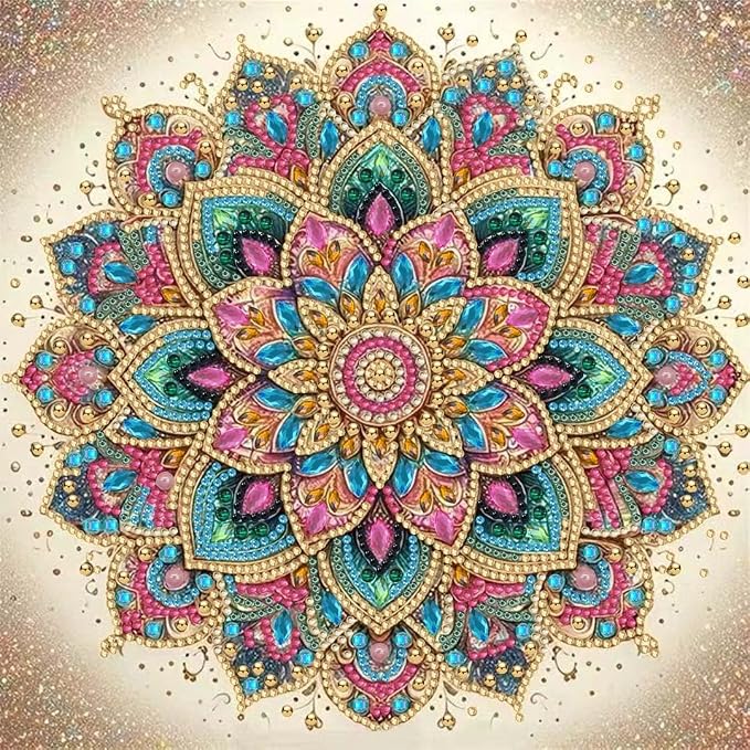 OJTOYART Mandala Flower Special Shaped Diamond Art Kits by Unknown