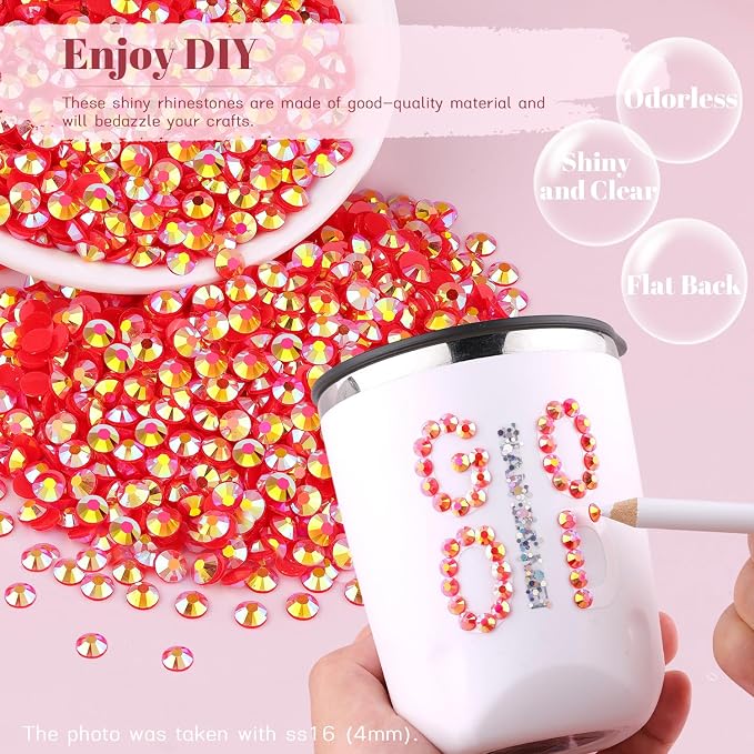 6000PCS 4mm Resin Jelly Rhinestones in Bulk, Bedazzling Flatback Crystals - Image 4