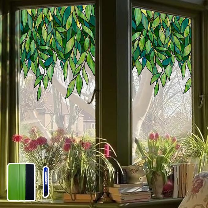 Original Hand Drawn Faux Stained Glass Window Hanging Clings by ChicSkin
