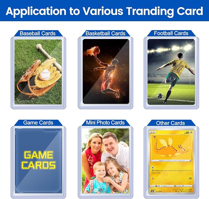 32 Count Card Sleeves Hard Plastic, Sooez 35PT Card Holder, Rigid Card Case - Image 6