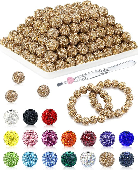 120PCS FIVEIZERO Light Brown Rhinestone Beads by FIVEIZERO