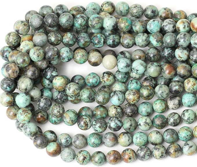 35PCS 10mm Natural African Turquoise Stone Gemstone Round Loose Beads - Image 3