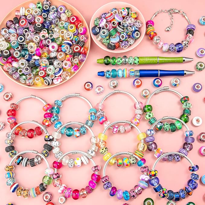 Zyehxed 220Pcs European Large Hole Craft Beads - Image 5