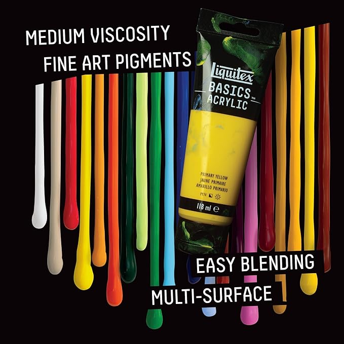 Liquitex BASICS Acrylic Paint, 250ml Tube, Primary Blue - Image 4
