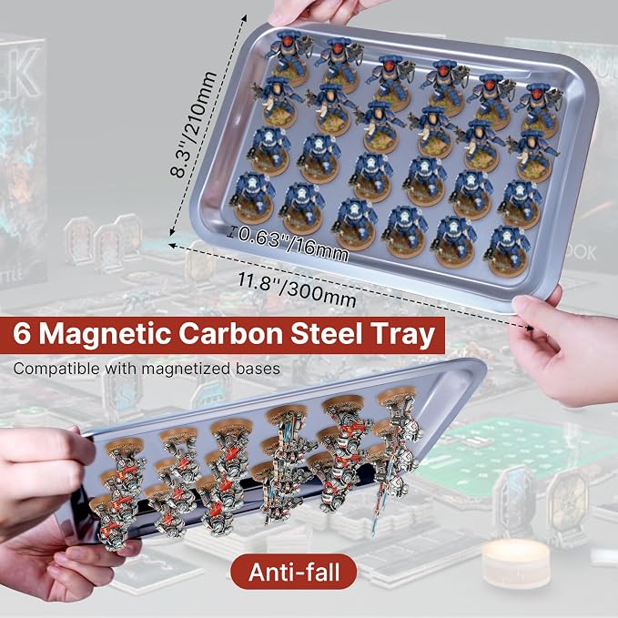 Miniature Display Case with 6 Removable Trays, Wooden Collectibles Storage Box - Image 5