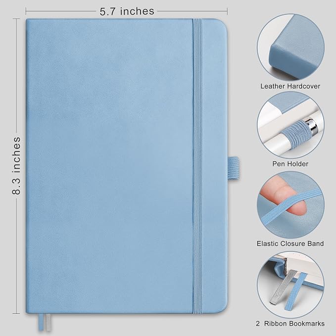 RETTACY Blank Journal Notebook, 192 Pages, A5 Medium Size | Leather Hardcover - Image 2