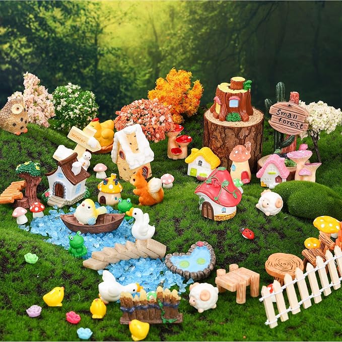118 PCS Mini Fairy Garden Accessories Kit Miniature Garden Decorations Set Tiny - Image 5