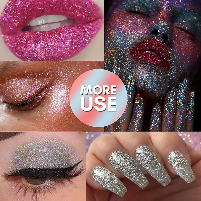 Holographic Glitter for Craft, Laser Extra Fine for Resin Arts, 0.3mm for Nail - Image 7
