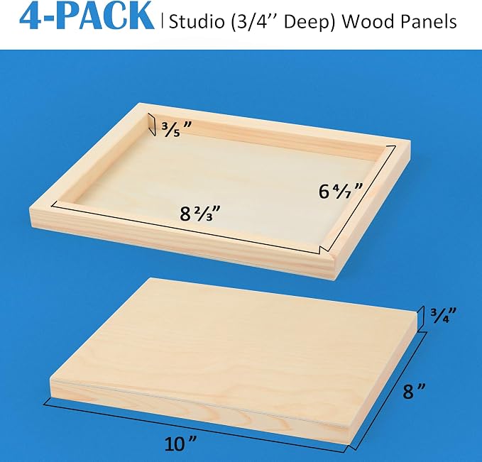 Falling in Art 4 Pack 8x10’’ Unfinished Birch Wood Panels Kit - Image 4