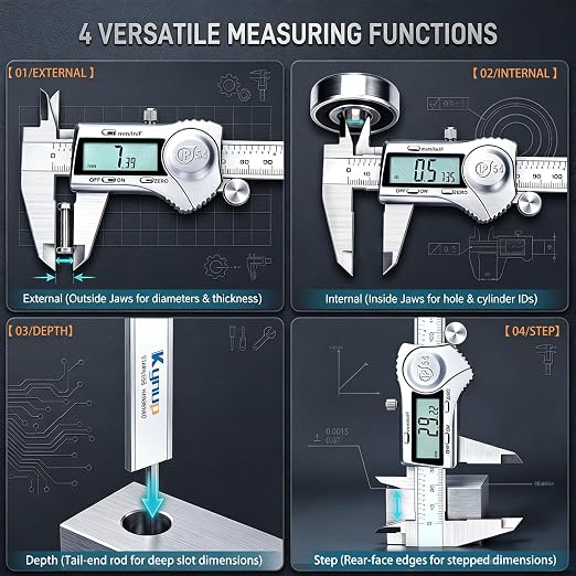 Kynup Digital Caliper 6 Inch Measuring Tool, Professional Stainless Steel - Image 5
