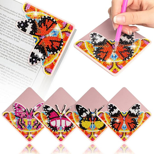 WIVICO 4Pcs Diamond Painting Bookmarks, Diamond Pearl Art Kits by WIVICO