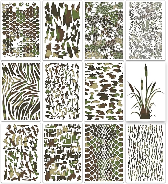 Camo Stencil 12inch Large Camouflage Stencils by SUNVERSE
