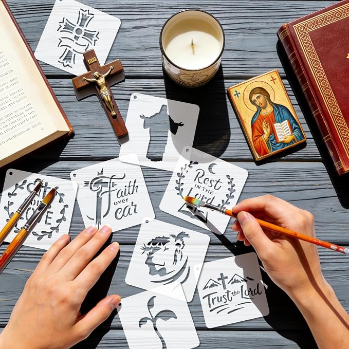 72 PCS 3x3 Inch Religion Christian Stencils - Image 8