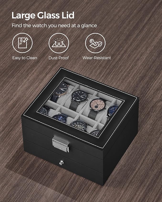 SONGMICS Watch Box, 8-Slot Watch Case Organizer - Image 5