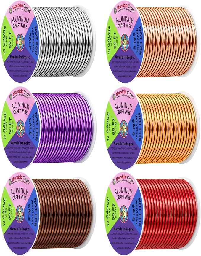 Mandala Crafts 13 GA Purple Brown Red Assorted Anodized Aluminum Craft Wire | by MandalaCrafts