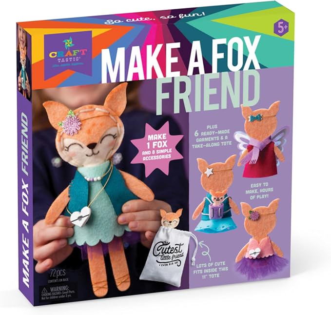 Craft-tastic – Make a Fox Friend Craft Kit – Learn to Make 1 Easy-to-Sew Stuffie by Craft-tastic