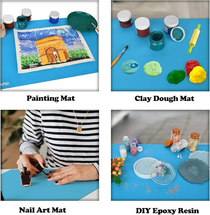 Sapid 2Pcs Thick Silicone Mat for Crafts, Nonstick Silicon Sheet for Epoxy Resin - Image 6