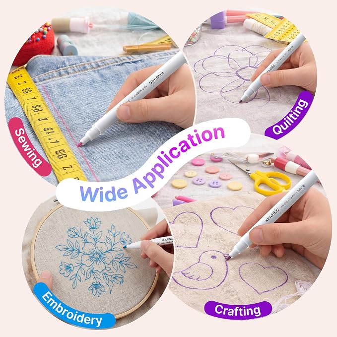 Avenuebool Fabric Markers for Sewing, Includes 2 Water Soluble Fabric Marker 2 - Image 7