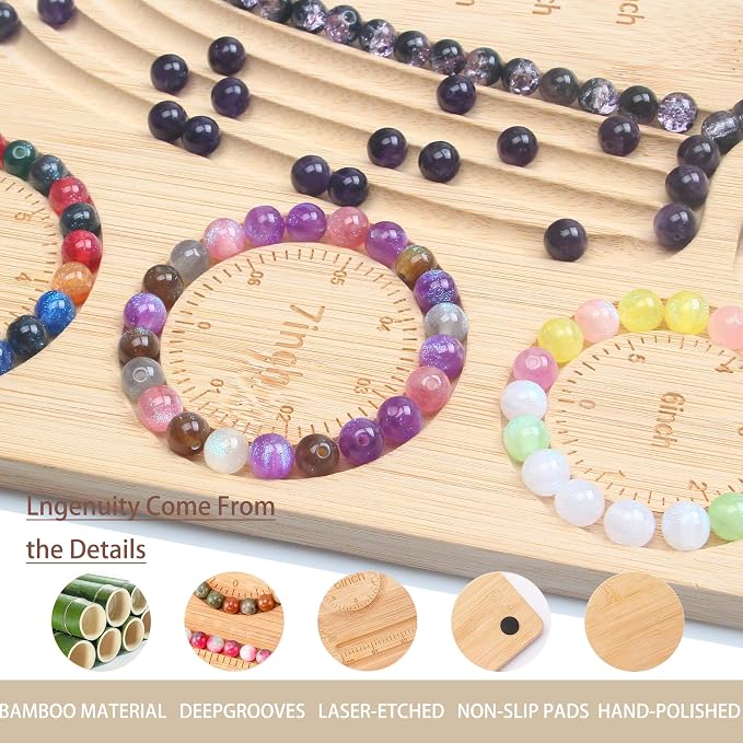 Bead Board for Jewelry Making, Bamboo Beading Tray Design Mat for Necklaces - Image 5