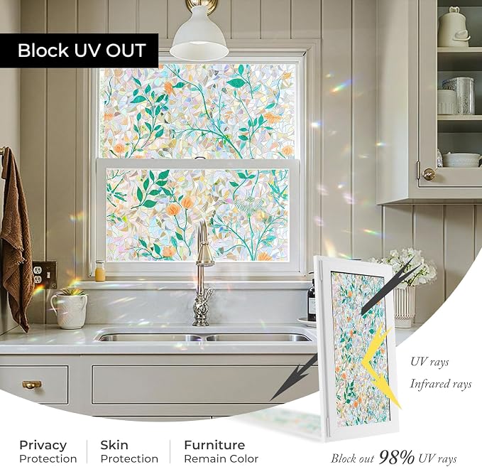 ADD.HERES Window Privacy Film, Stained Glass Decorative Static Cling, Removable - Image 4