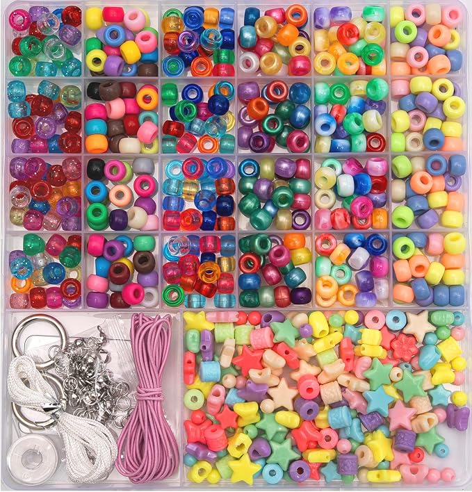 Acrylic Pony Beads Jewelry Making Kit – 96 Colors, UV Color Changing & Glow - Image 2