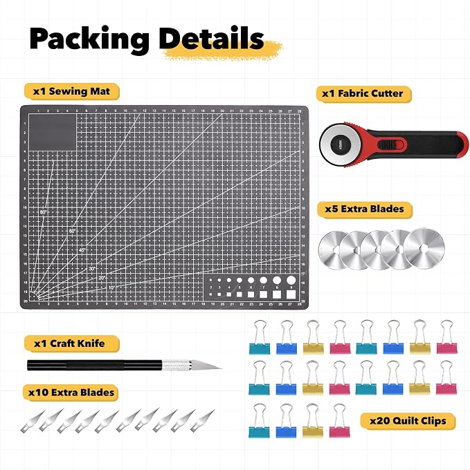 Mandala Crafts Self-Healing Cutting Mat Set – 24" x 36" A1 Black Gray - Image 5