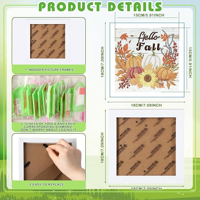 Trandraft 13 Pcs Fall Seasonal Diamond Art Kits - Image 3