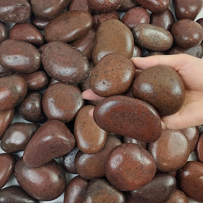 FANTIAN 20 lbs Red River Rocks for Garden, 2-3 Inch Polished Pebbles for Indoor by FANTIAN-GardeningMakesLifeBetter