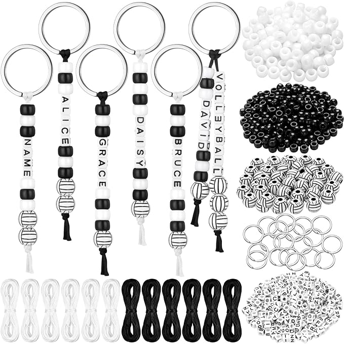 Landical 564 Pcs Volleyball Keychain Making Kit DIY Volleyball Bead Key Chain by Landical