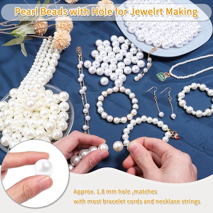 150pcs Wine Red 12mm Pearl Beads - Image 3