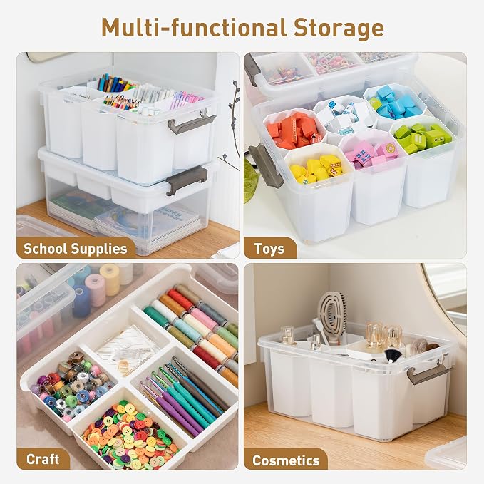 Citylife 17QT 2Packs Clear Craft Organizers and Storage Bins - Image 6