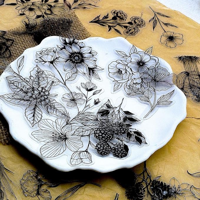 50Pcs Black Transparent Waterproof Plant Stickers - Image 4