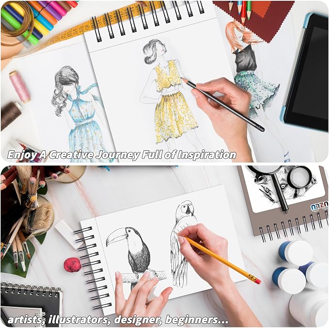 18 Pcs Sketch Book Bulk 9 x 12 In 720 Sheets Top Spiral Bound Sketch Pad - Image 6