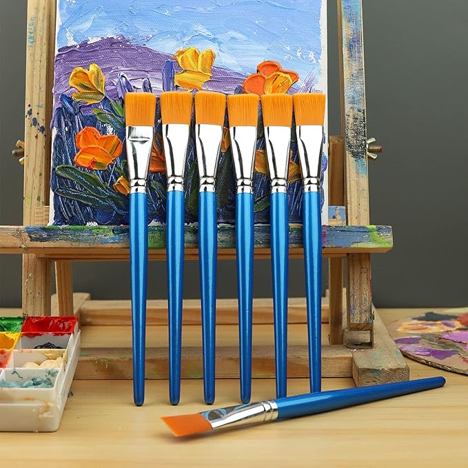 1 inch Flat Paint Brushes for Acrylic Painting, 32 Pieces Large Acrylic Paint - Image 6