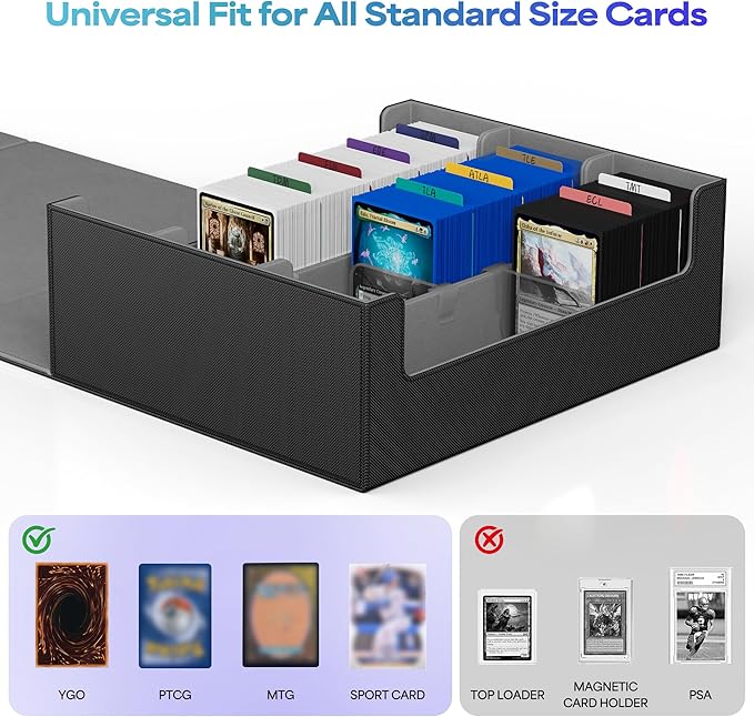 UAONO Trading Card Storage Box, Holds 1800 Sleeved Cards - Image 2