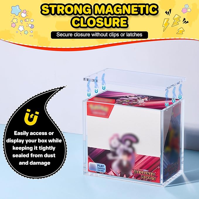 2 PCS PKMN Booster Box Acrylic Case, 5MM Acrylic Display Case, Dustproof and - Image 3