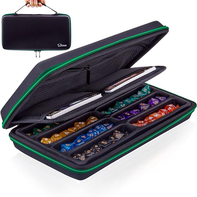 SIQUK Green EVA Dice Case with Detachable Tray and Handle by SIQUK