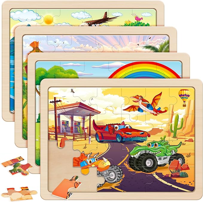 SYNARRY Large Wooden Monster Truck Puzzles by SYNARRY