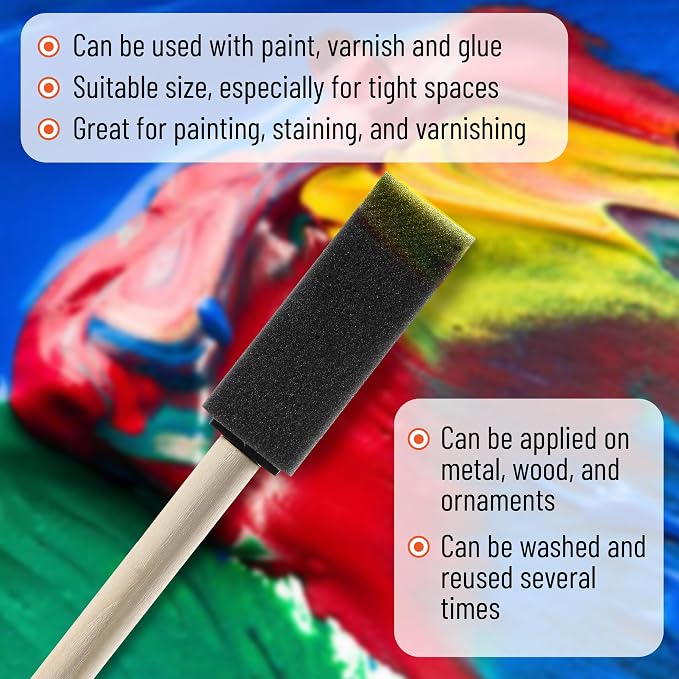 Bates- Foam Paint Brushes, 100 Pack - Image 3