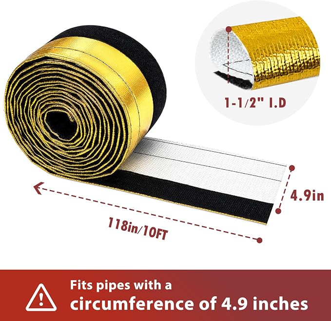 Wire Heat Shield Wrap for Car Hose Lines, 1-1/2" I.D. x 10FT, - Image 2