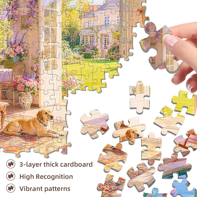 Garden Sunroom Retreat Puzzles for Adults 1000 Pieces, Impossible Hard - Image 2