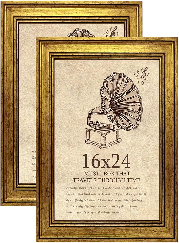16x24 Picture Frame with Real Glass set of 2, Vintage Frames by TKYGU
