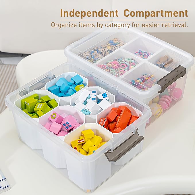 Citylife 17QT 2Packs Clear Craft Organizers and Storage Bins - Image 3