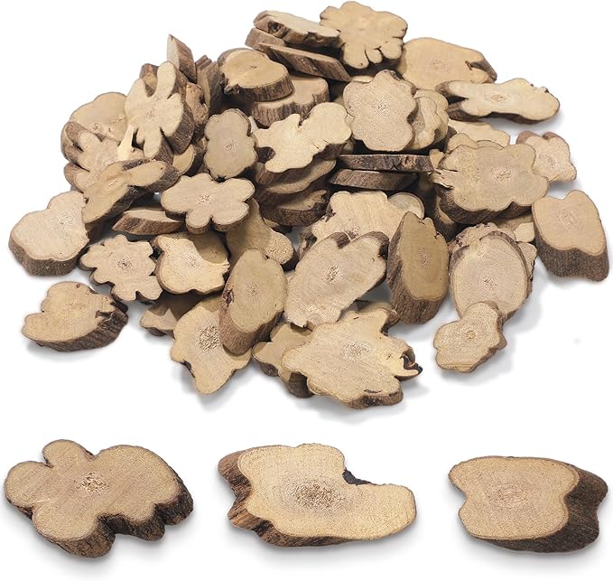 Gerrii 90 Pcs Irregular Wood Slices by Gerrii
