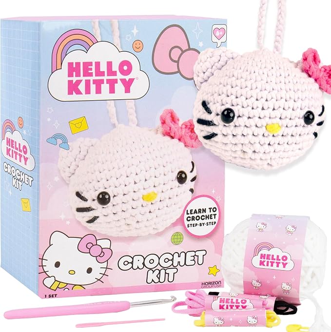 Hello Kitty® and Friends Crochet Kit – Hello Kitty® Bag Charm, Sanrio Crochet by HorizonGroupUSA