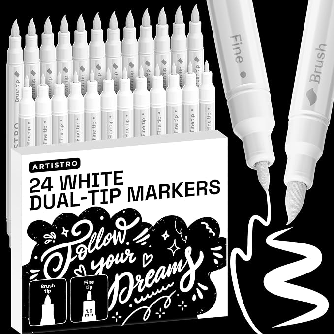 ARTISTRO 24 White Acrylic Paint Markers by ARTISTRO