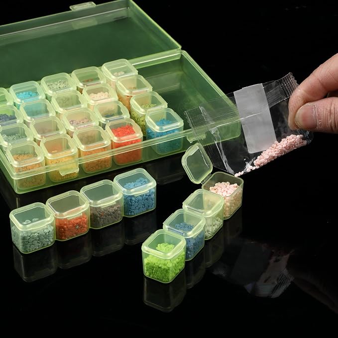 Mr. Pen- Bead Storage Containers, 28 Grids, 2 Pack, Transparent Green | 160 pcs - Image 7
