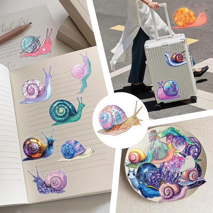 50 Pcs Clear PET Snail Aesthetic Stickers - Image 3